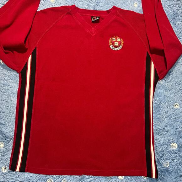 VINTAGE Harvard Logo V Neck Pullover Sweater Size XL Unisex Casual College - Picture 8 of 13